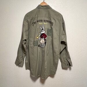 Vintage 90s ACME Clothing Co‎ Bugs Bunny Equestrian Button Down XL
